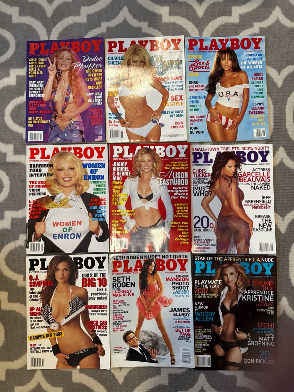 Playboy Magazine Lot Of 9